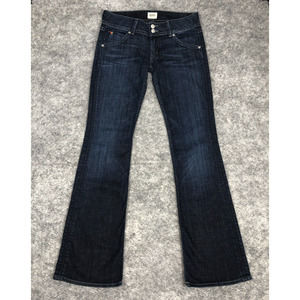 Hudson Jeans Womens 27 Bootcut Flap Pocket Blue Low Rise Dark Wash USA Stretch